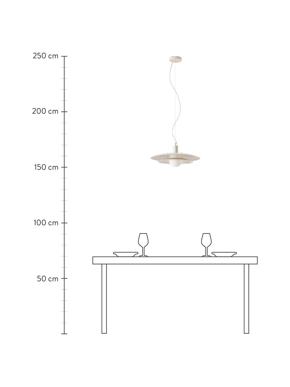 Suspension Florida, Métal, Beige, Ø 45 x haut. 150 cm