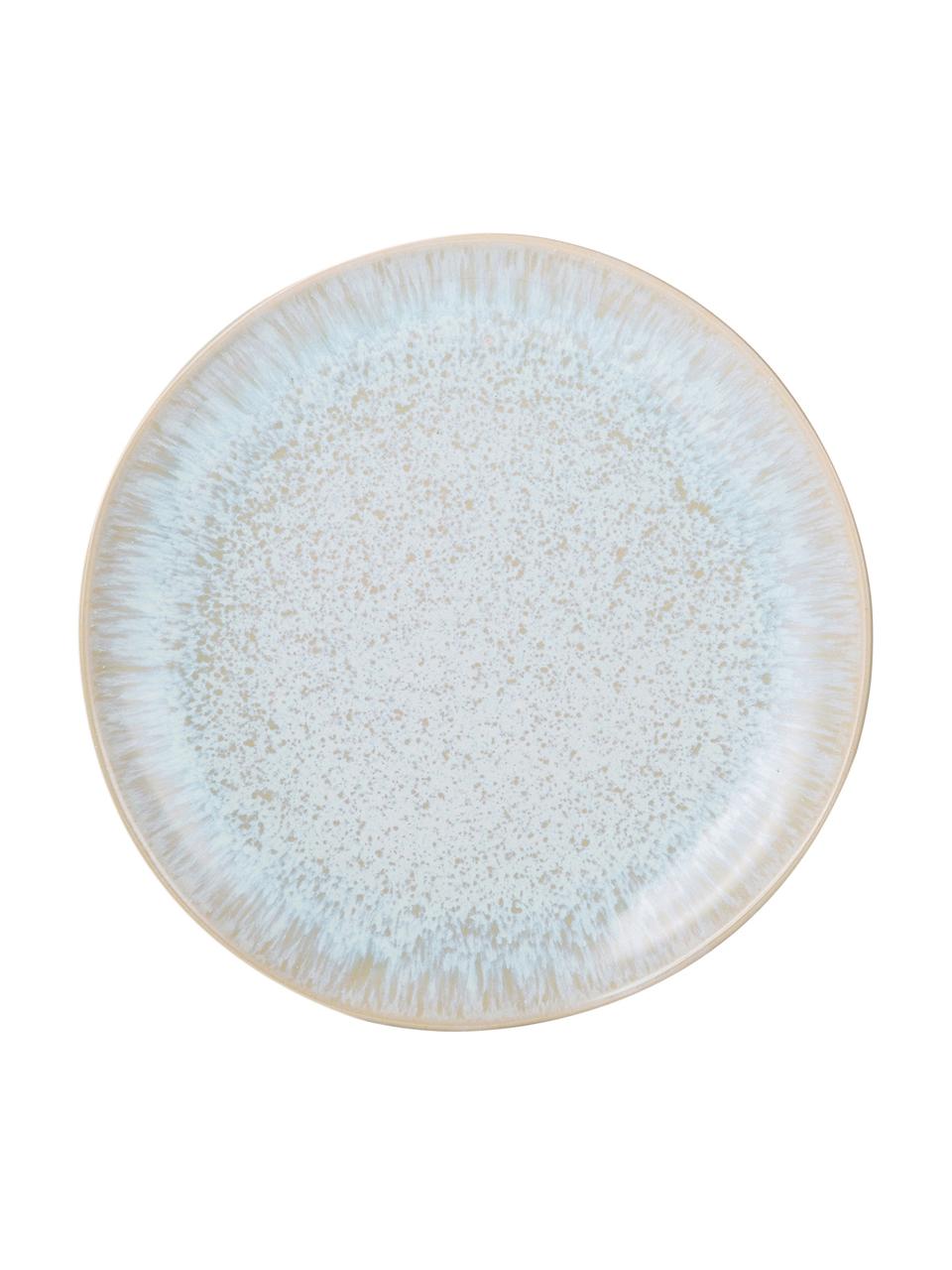 Piattino da dessert dipinto a mano Areia 2 pz, Gres, Azzurro, bianco latteo, beige chiaro, Ø 22 cm