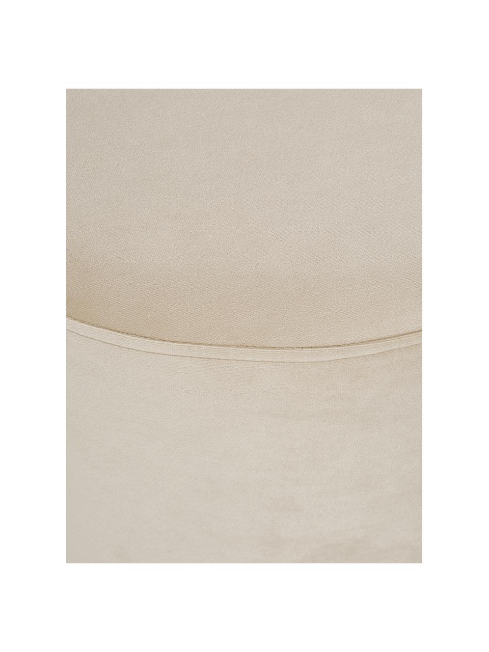 Fluwelen poef Daisy, Bekleding: fluweel (polyester), Frame: multiplex, Fluweel beige, Ø 38 x H 45 cm