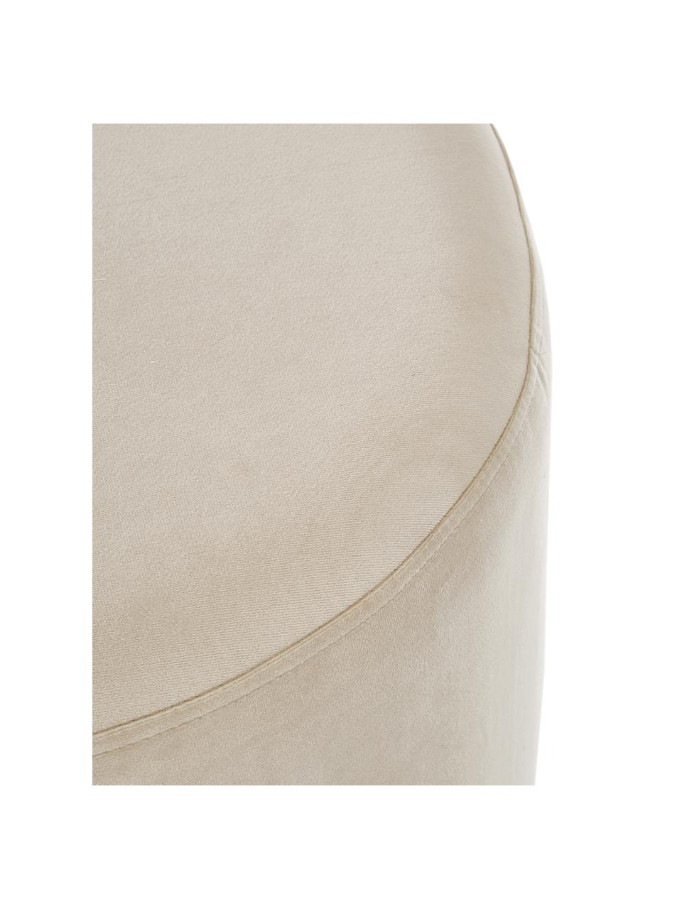 Pouf in velluto Daisy, Rivestimento: velluto (poliestere) Con , Struttura: compensato, Velluto beige, Ø 38 x Alt. 45 cm