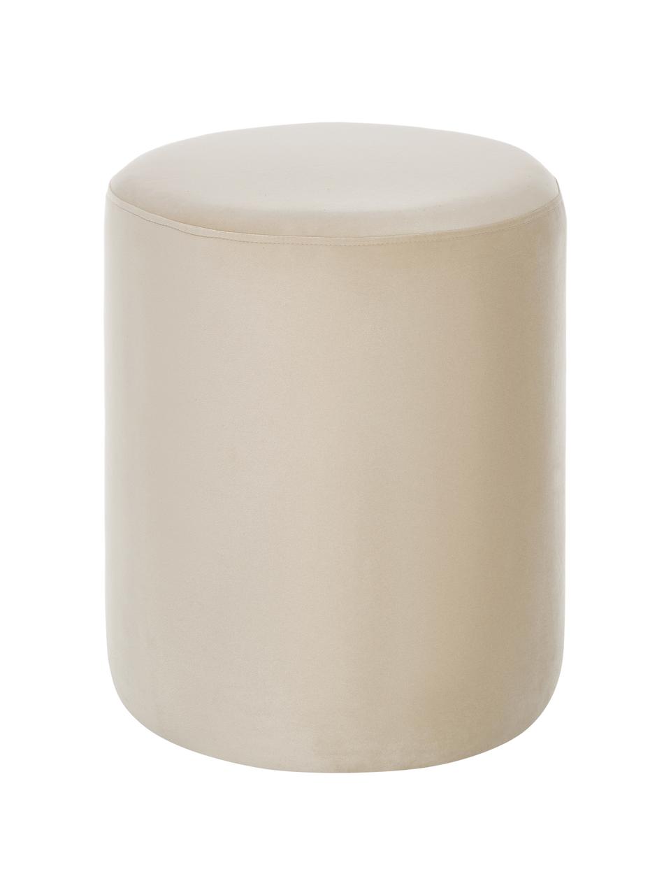 Pouf in velluto Daisy, Rivestimento: velluto (poliestere) Con , Struttura: compensato, Velluto beige, Ø 38 x Alt. 45 cm