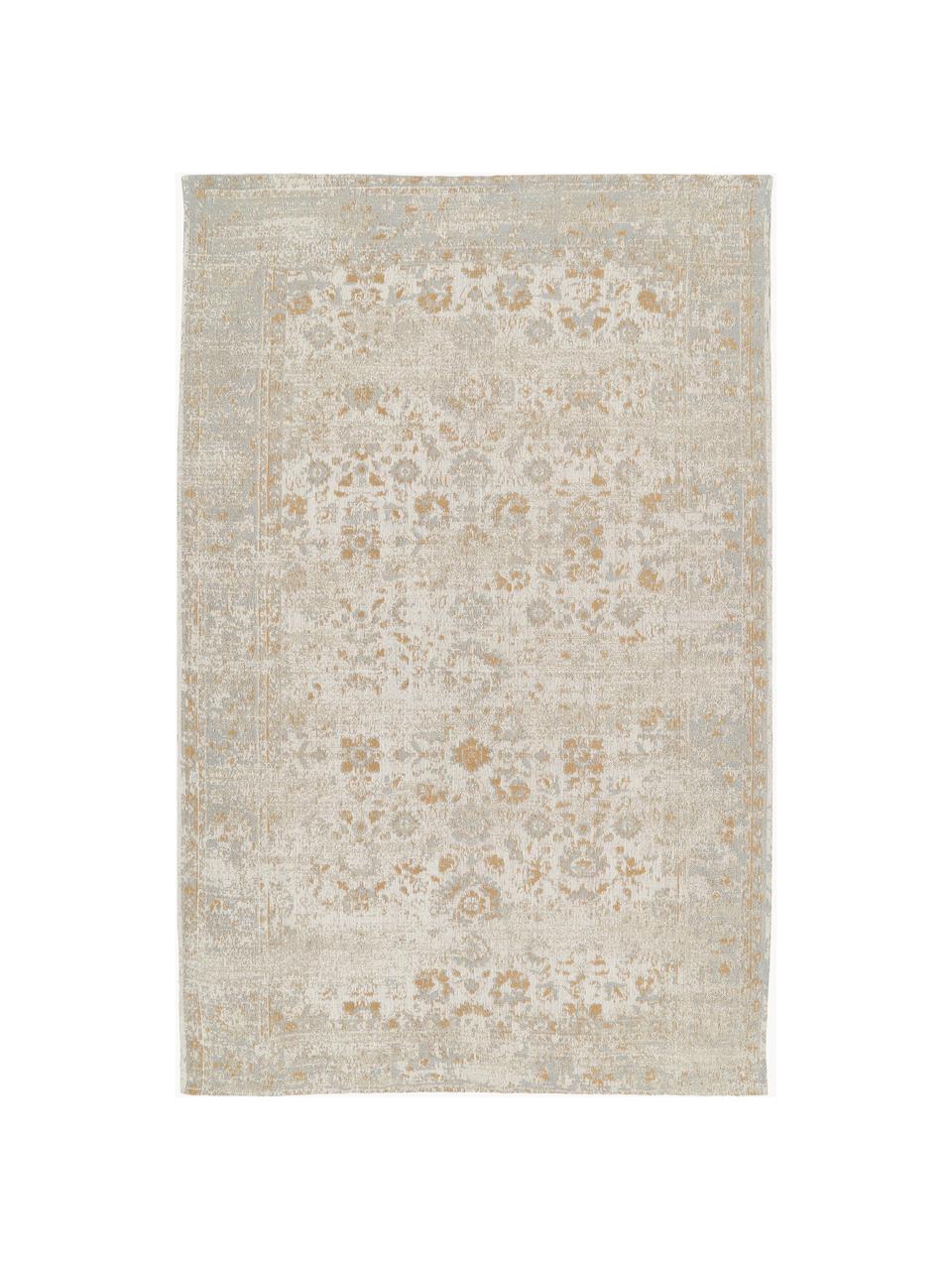 Tapis chenille vintage tissé main Loire, Tons beiges, larg. 200 x long. 300 cm (taille L)