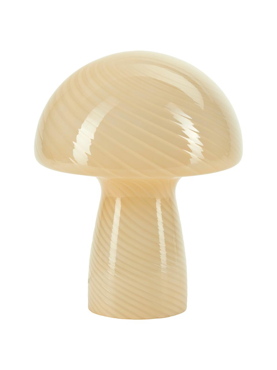 Kleine tafellamp Mushroom van glas in geel, Lamp: glas, Geel, Ø 19 x H 23 cm