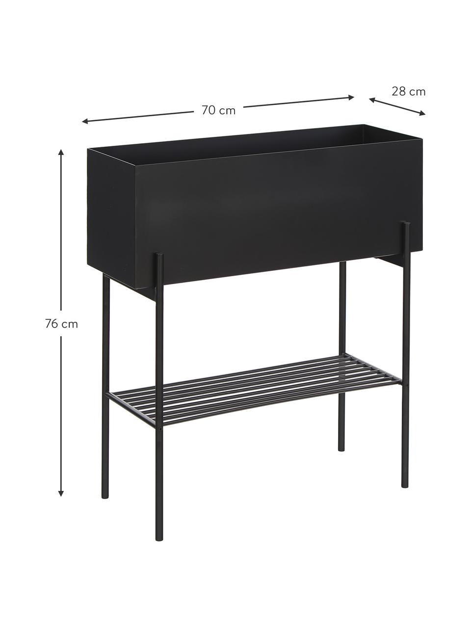 Portavaso alto rettangolare in metallo Fructo, Metallo verniciato, Nero opaco, Larg. 70 x Alt. 76 cm