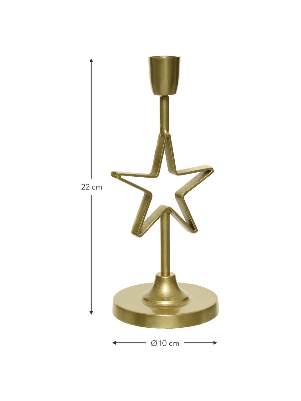 Candelabro de metal Gillo, Metal recubierto, Dorado, Ø 10 x Al 30 cm