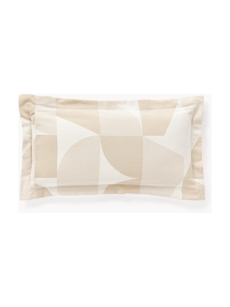 Poszewka na poduszkę z bawełny z lamówką Elinor, Odcienie beżowego, S 40 x D 80 cm