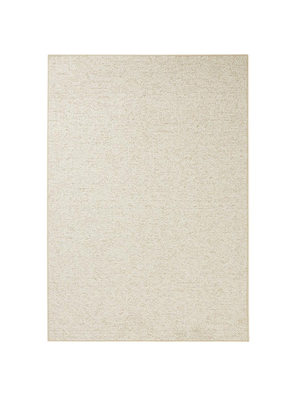 Tapis rond noué Lyon, Blanc crème, larg. 140 x long. 200 cm