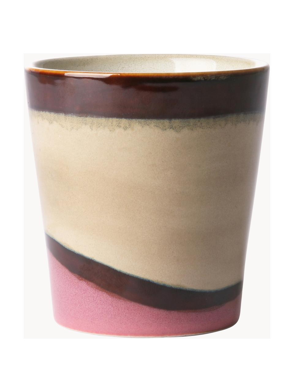 Tasses XS artisanales 70's, 6 élém., Grès cérame, Multicolore, Ø 8 x haut. 8 cm, 200 ml