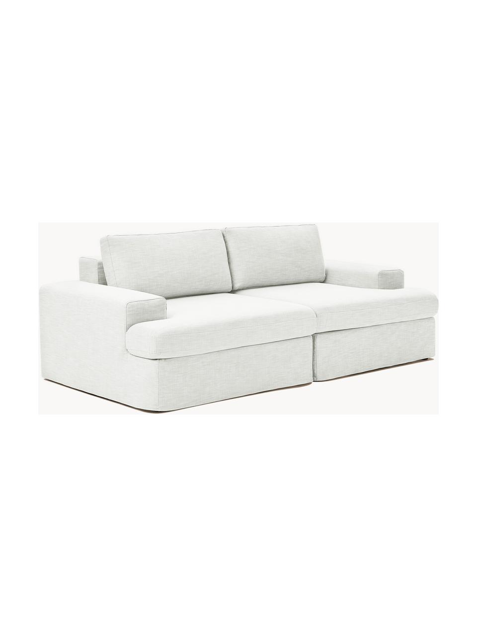 Sofá modular con tapizado desenfundable Russell (3 plazas), Tapizado: 100% algodón Alta resiste, Estructura: madera de pino maciza, co, Patas: plástico Este producto es, Tejido blanco Off White, An 206 x F 103 cm