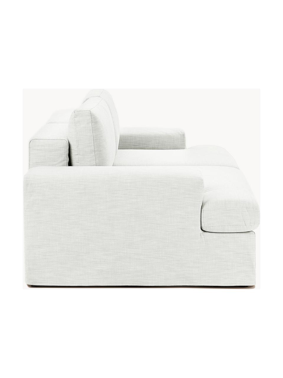 Canapé modulable 3 places avec revêtement amovible Russell, Tissu blanc cassé, larg. 206 x prof. 103 cm