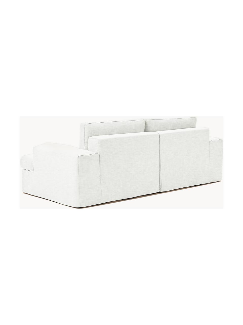 Modulares Sofa Russell (3-Sitzer) mit abnehmbaren Bezügen, Bezug: 100% Baumwolle Der strapa, Gestell: Massives Kiefernholz, Spe, Webstoff Off White, B 206 x T 103 cm