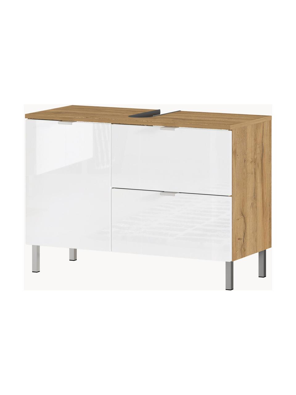 Meuble sous vasque Sydney, larg. 80 cm, Bois, blanc, larg. 80 x long. 56 cm