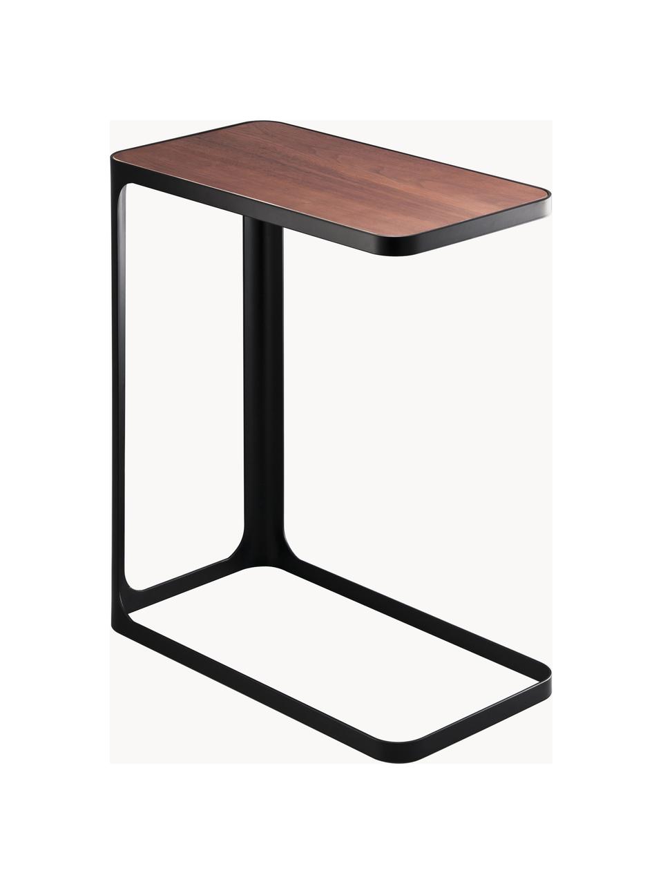 Mesa auxiliar Frame, tablero de madera, Estructura: acero con pintura en polv, Tablero: madera, Negro, madera oscura, An 45 x Al 52 cm