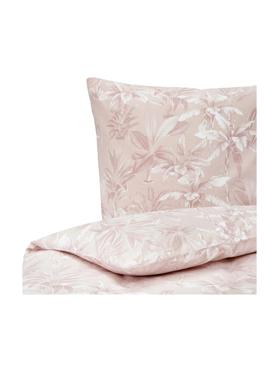 Bavlnená posteľná bielizeň Shanida, Bledoružová, krémovobiela, 135 x 200 cm + 1 vankúš 80 x 80 cm