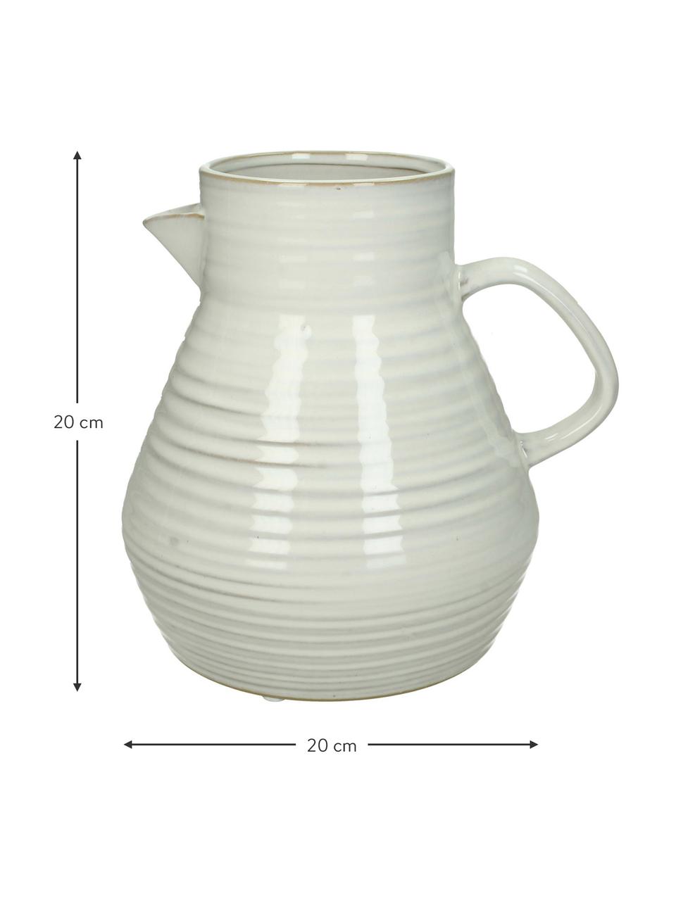 Karaf-vaas Pitcher van keramiek, Keramiek, Gebroken wit, beige, 20 x 20 cm