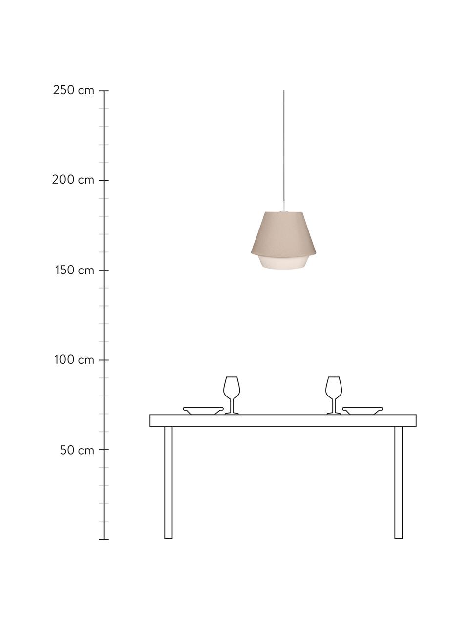 Hanglamp Noble Delight, Lampenkap: stof, Baldakijn: gecoat metaal, Grijs, wit, Ø 37 x H 31 cm