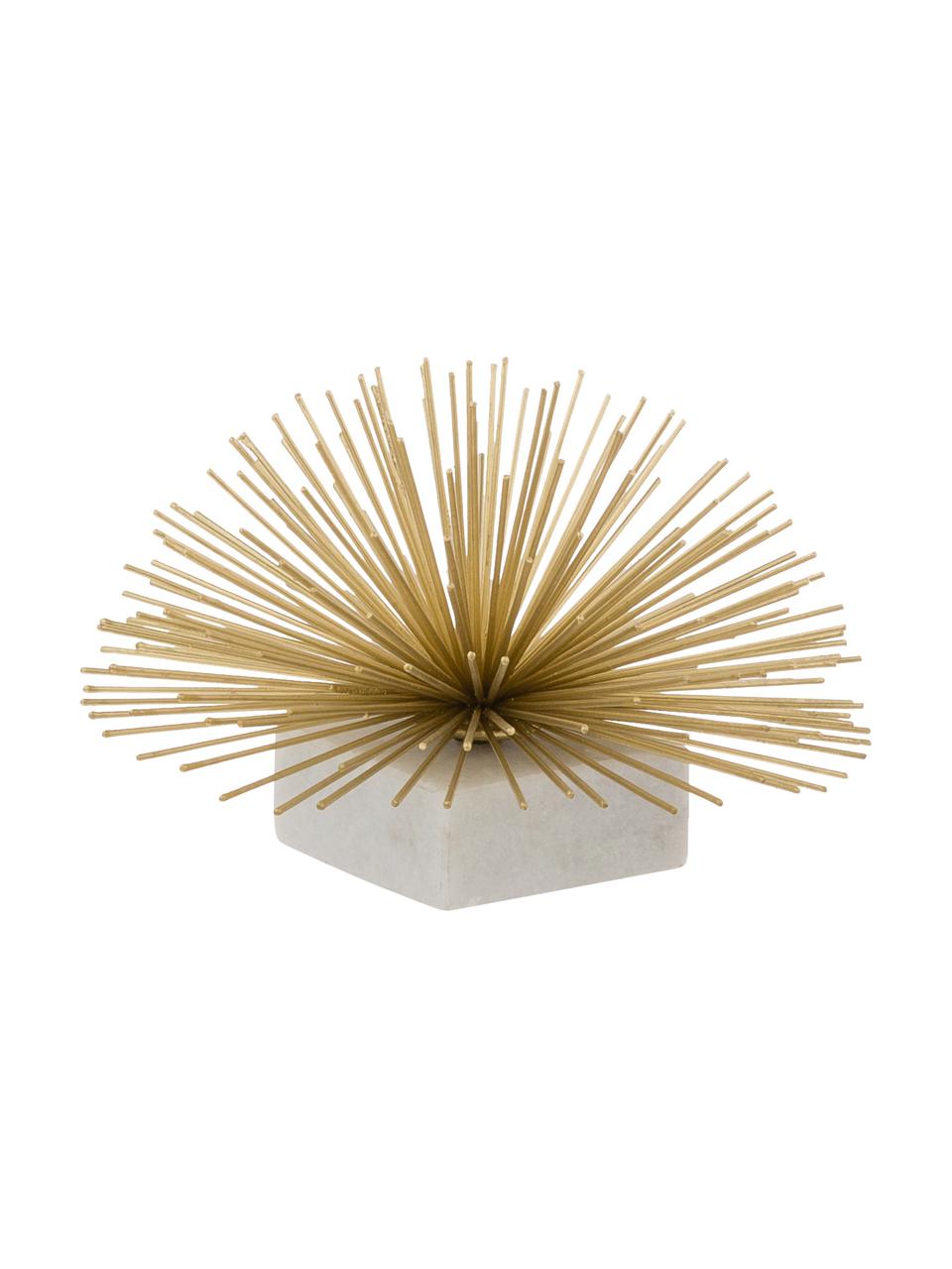 Objet décoratif en marbre Marburch, Couleur dorée, blanc, marbré, Ø 16 x haut. 11 cm