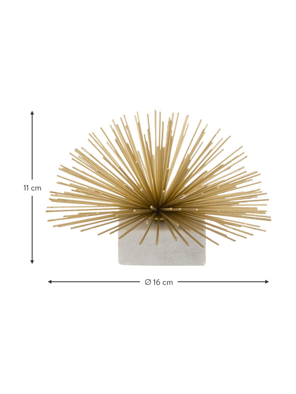 Objet décoratif en marbre Marburch, Couleur dorée, blanc, marbré, Ø 16 x haut. 11 cm