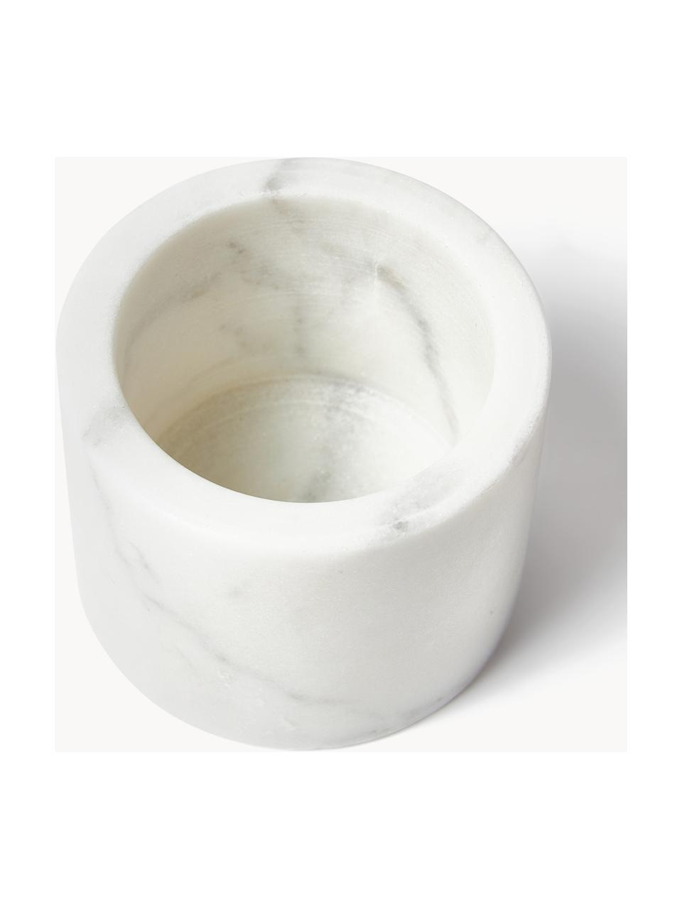 Set de cuencos pequeños de mármol Agata, 5 pzas., Cuchara: metal, Blanco mármol, An 19 x Al 7 cm