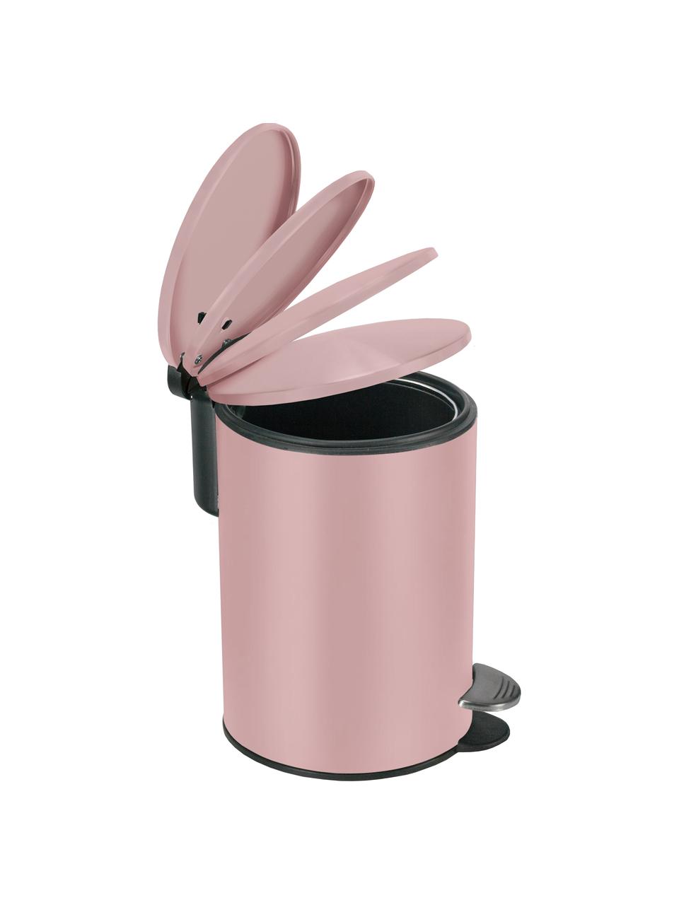 Papelera Silence, Metal pintado, Rosa, 3 L