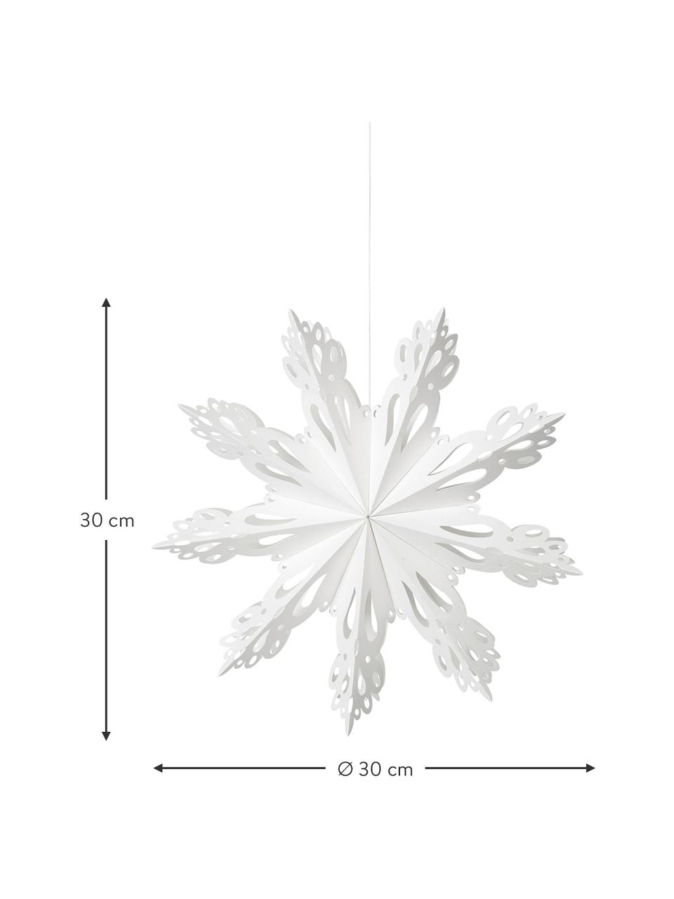 Adorno navideño copo de nieve Snowflake, Papel, Blanco, Ø 30 cm