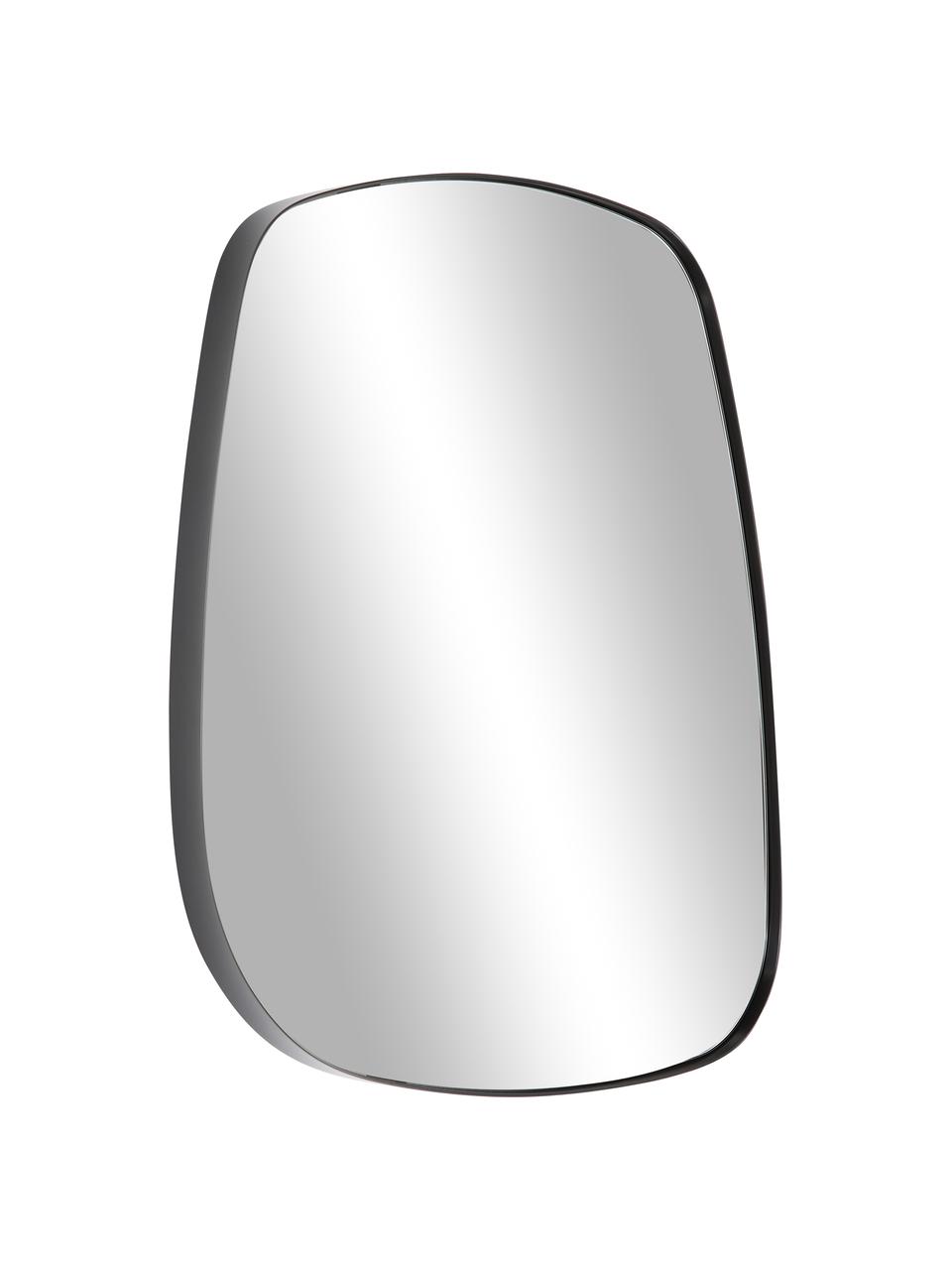 Espejo de pared curvo Oiva, Parte trasera: tablero de fibras de dens, Espejo: cristal, Negro, An 55 x Al 65 cm