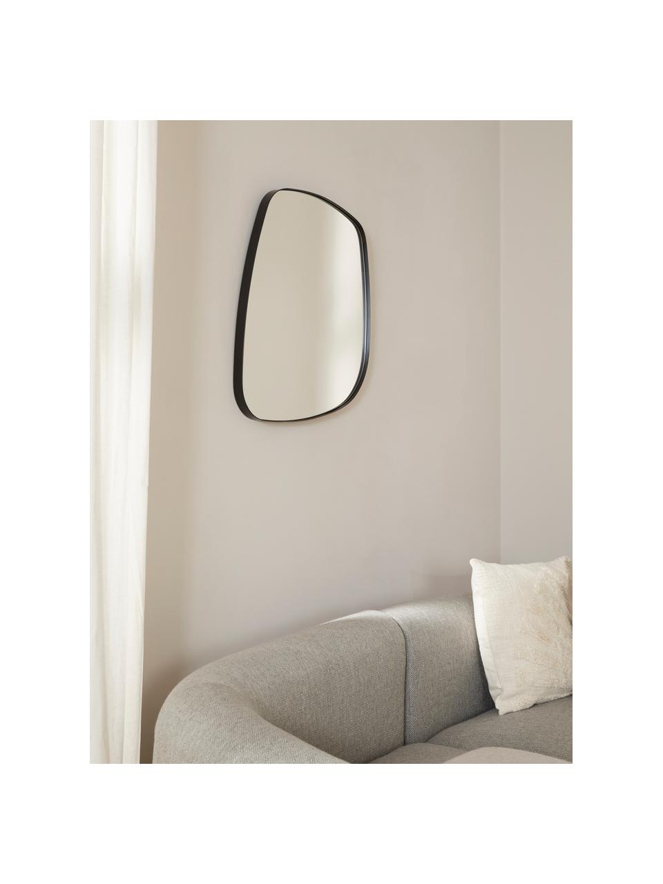 Moderner Wandspiegel Oiva, Rückseite: Mitteldichte Holzfaserpla, Spiegelfläche: Spiegelglas, Schwarz, B 55 x H 65 cm