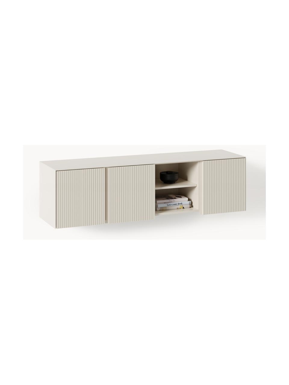 Aparador con frente acanalado Shea, Tablero de fibra de densidad media (MDF) lacado, certificado FSC.

Este producto está hecho de madera de origen sostenible y con certificación FSC®., Beige claro, An 150 x Al 41 cm