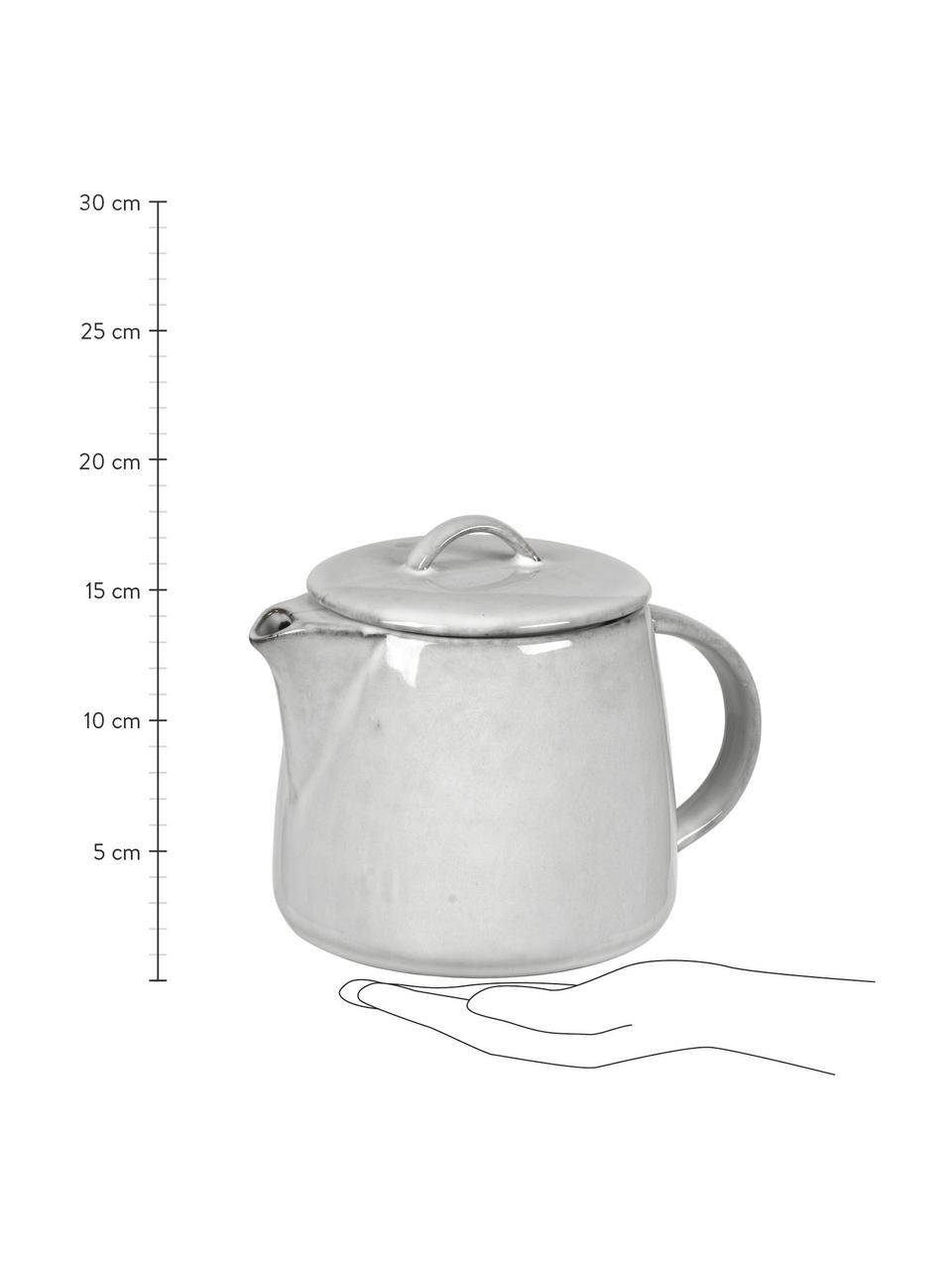 Ručně vyrobená čajová konvice Nordic Sand, 1 l, Kamenina, Odstíny šedé, odstíny béžové, Ø 23 cm, V 29 cm