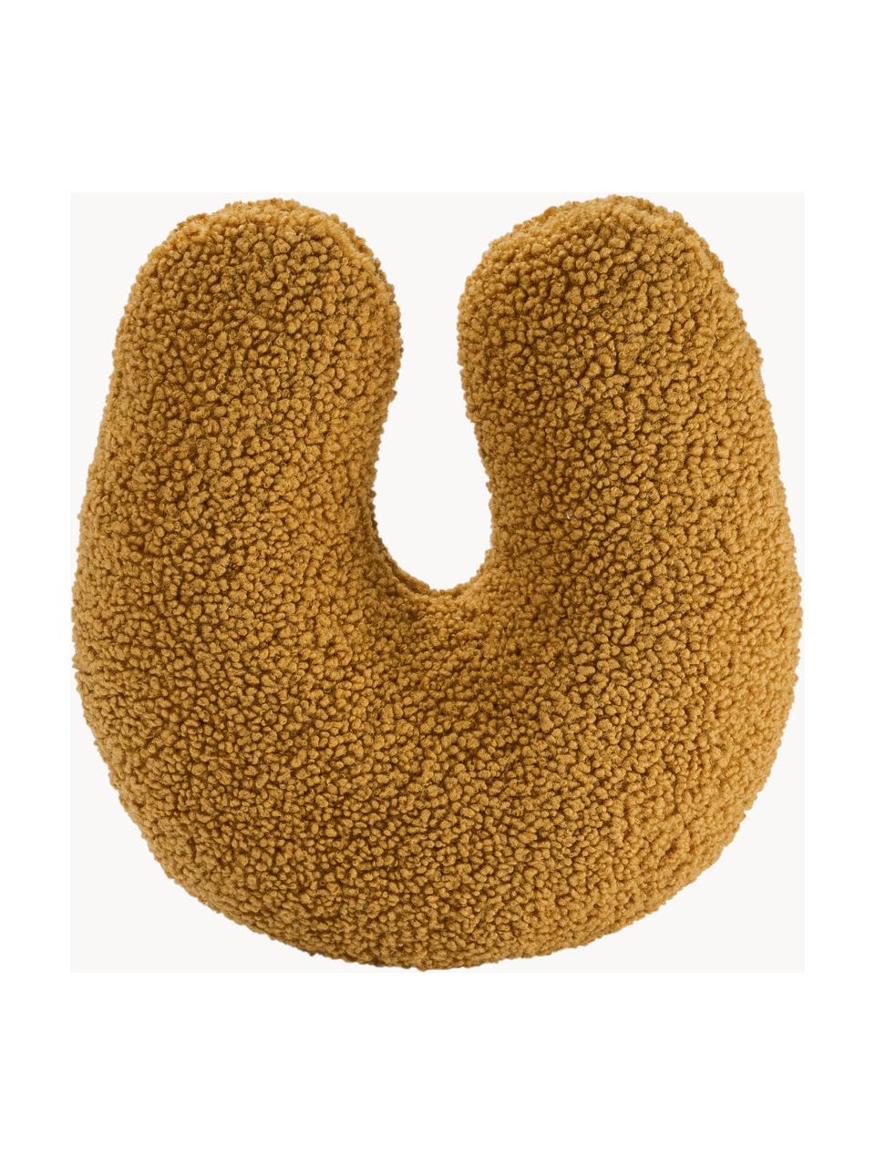 U-kussen Arch uit teddy, Bekleding: teddy (100% polyester), Mosterdgeel, B 38 x L 42 cm