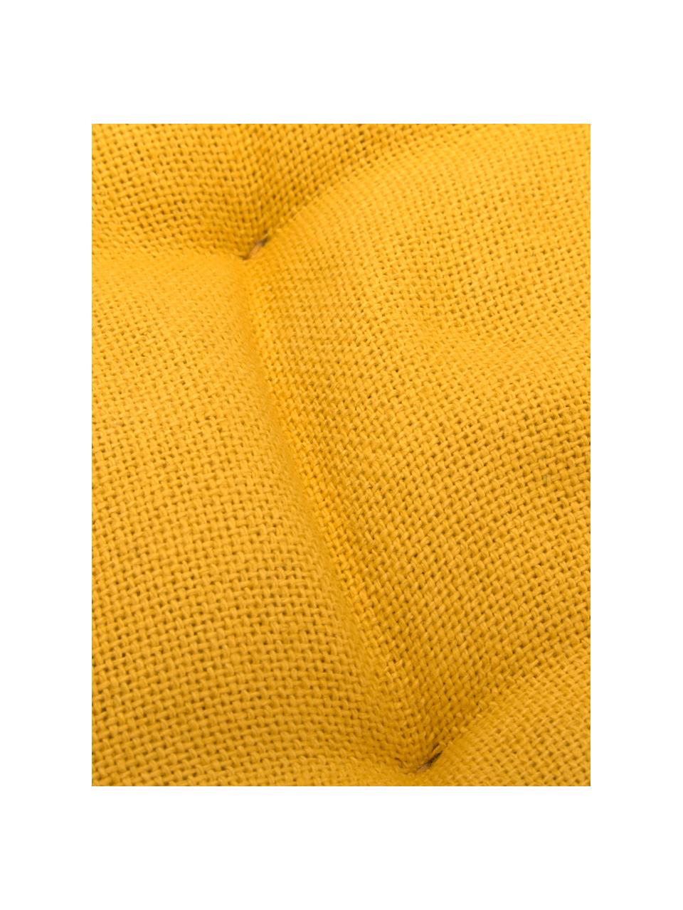 Coussin de chaise à franges jaune Prague, Jaune, larg. 40 x long. 40 cm