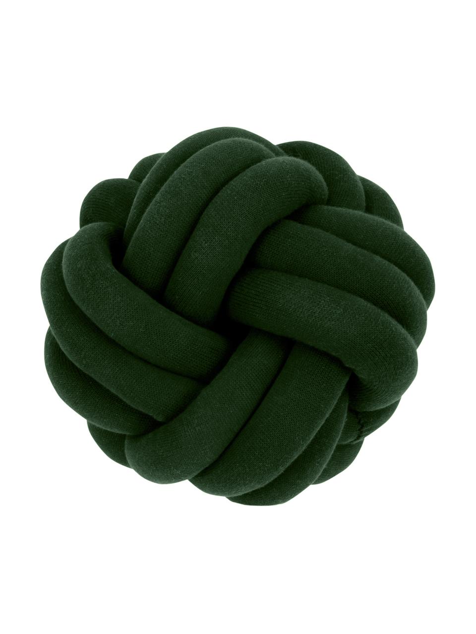 Spletený polštář Twist, Tmavě zelená, Ø 30 cm