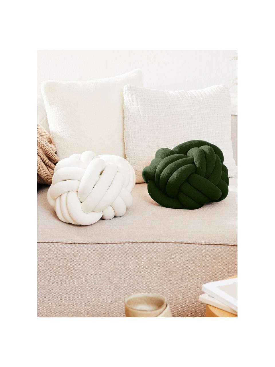 Coussin nœud vert foncé Twist, Vert foncé, Ø 30 cm