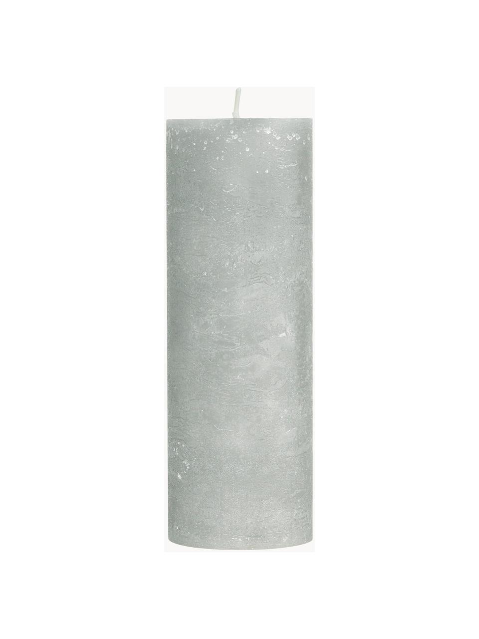 Bougie pilier artisanale Rustic, Paraffine, Gris clair, Ø 7 x haut. 20 cm