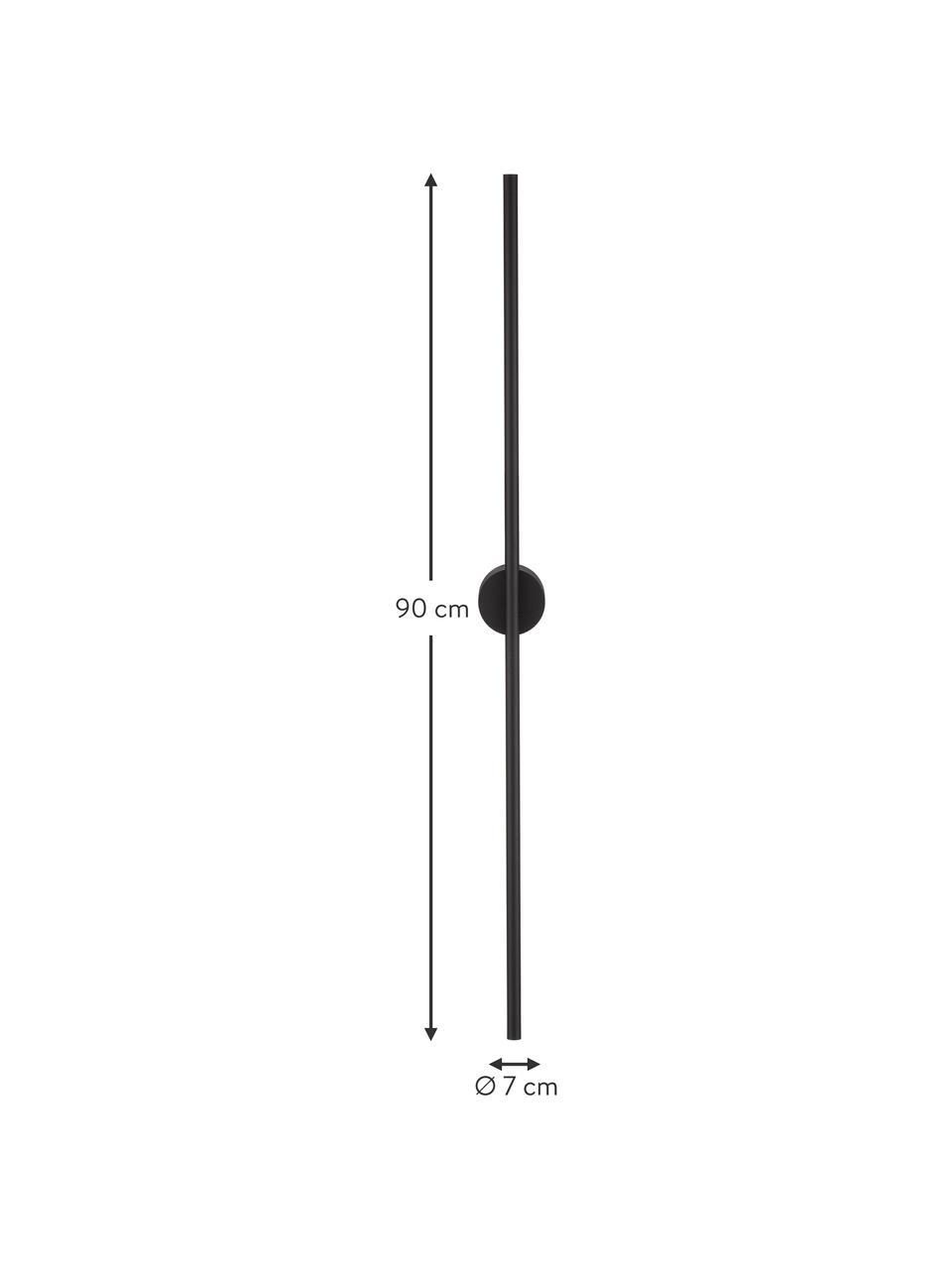 Stmívatelné nástěnné LED svítidlo Aden, různé velikosti, Potažený hliník, Černá, Š 7 cm, V 90 cm