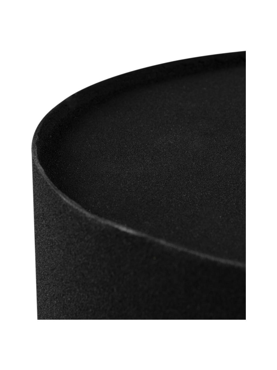 Kulatý kovový odkládací stolek Sai, Kov s práškovým nástřikem, Černá, Ø 30 cm, V 56 cm