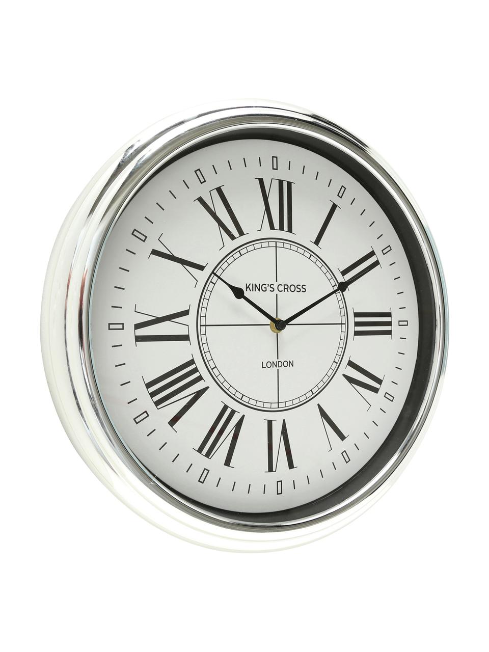 Reloj de pared Kendra, Plástico, Plateado, Ø 40 cm