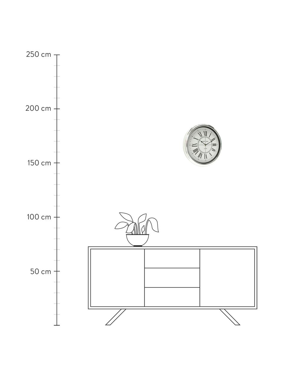 Reloj de pared Kendra, Plástico, Plateado, Ø 40 cm