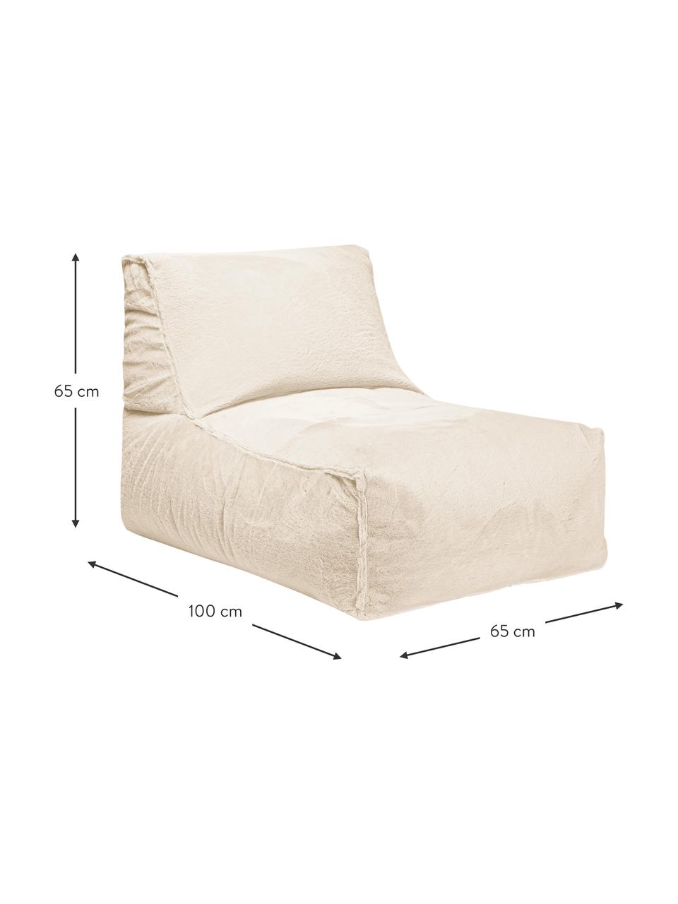 Chaise longue en fourrure synthétique Softy, Fourrure synthétique beige clair, larg. 65 x prof. 100 cm