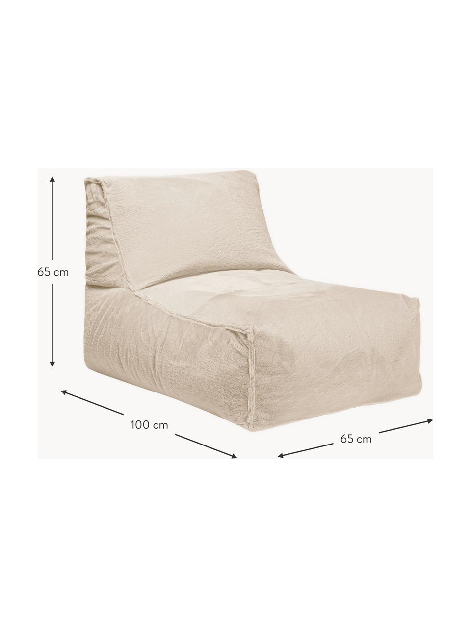 Chaise longue en fourrure synthétique Softy, Fourrure synthétique beige clair, larg. 65 x prof. 100 cm