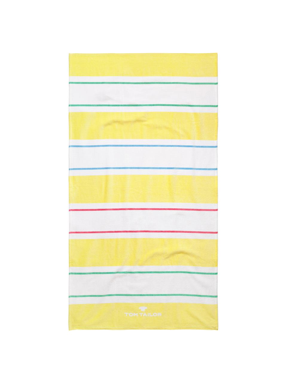 Ręcznik plażowy Frottier, Żółty, biały, niebieski, blady różowy, S 85 x D 160 cm