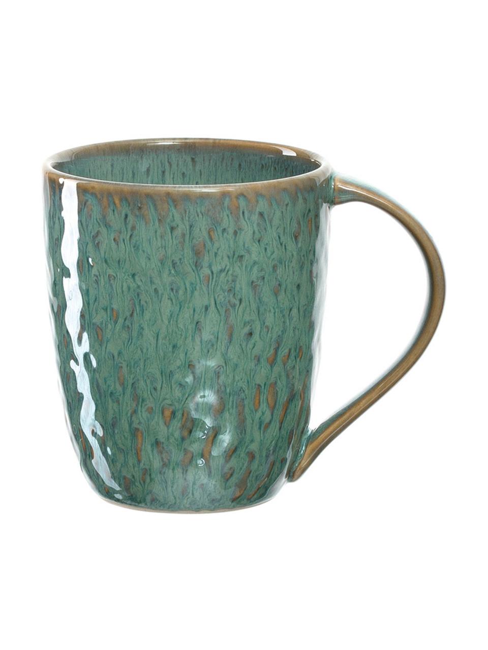 Tasse verte dégradé Matera, 6 pièces, Céramique, Vert, Ø 9 x haut. 11 cm, 430 ml