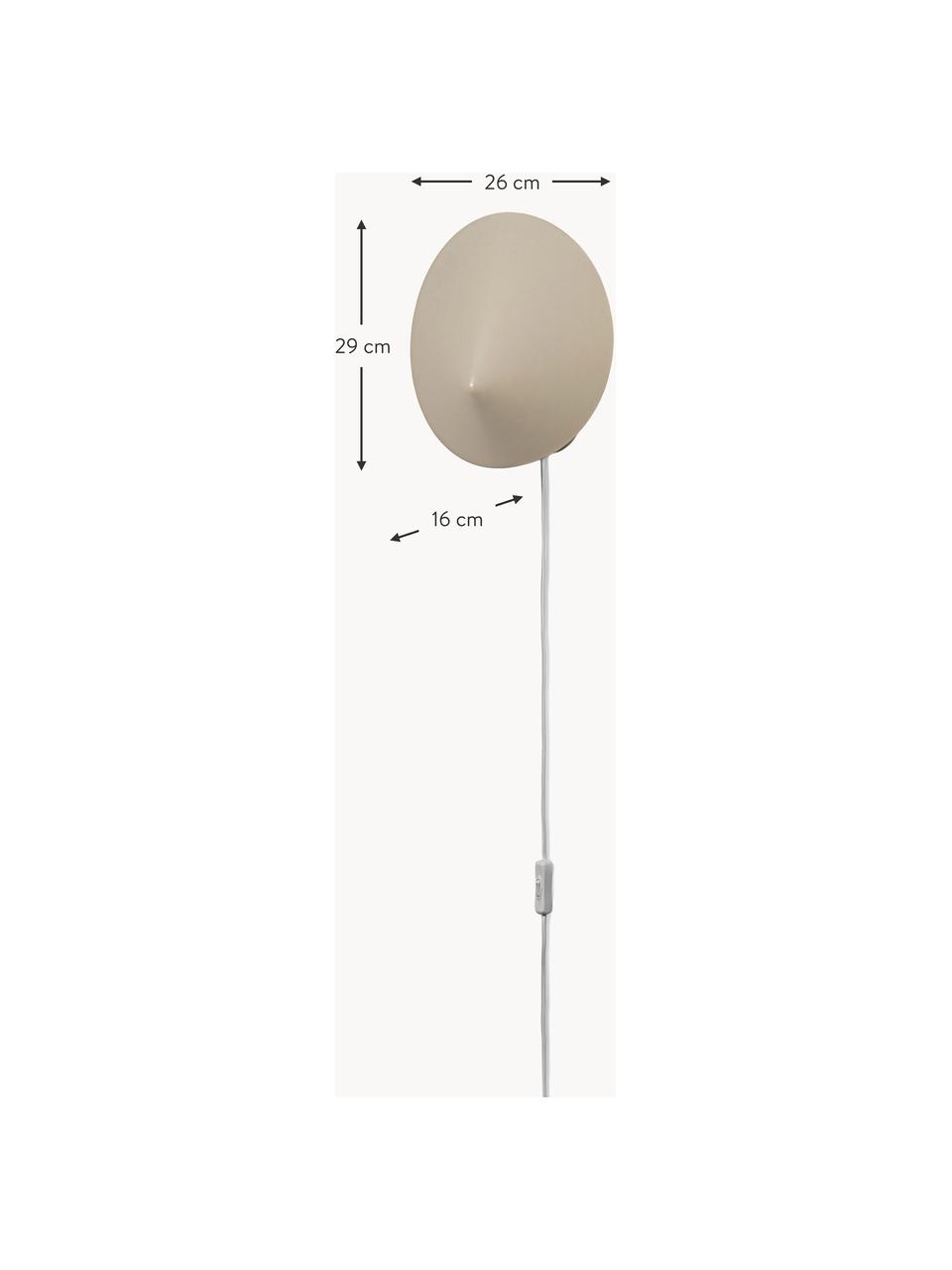 Spot mural avec prise secteur Arum, orientable, Beige clair, larg. 26 x haut. 29 cm