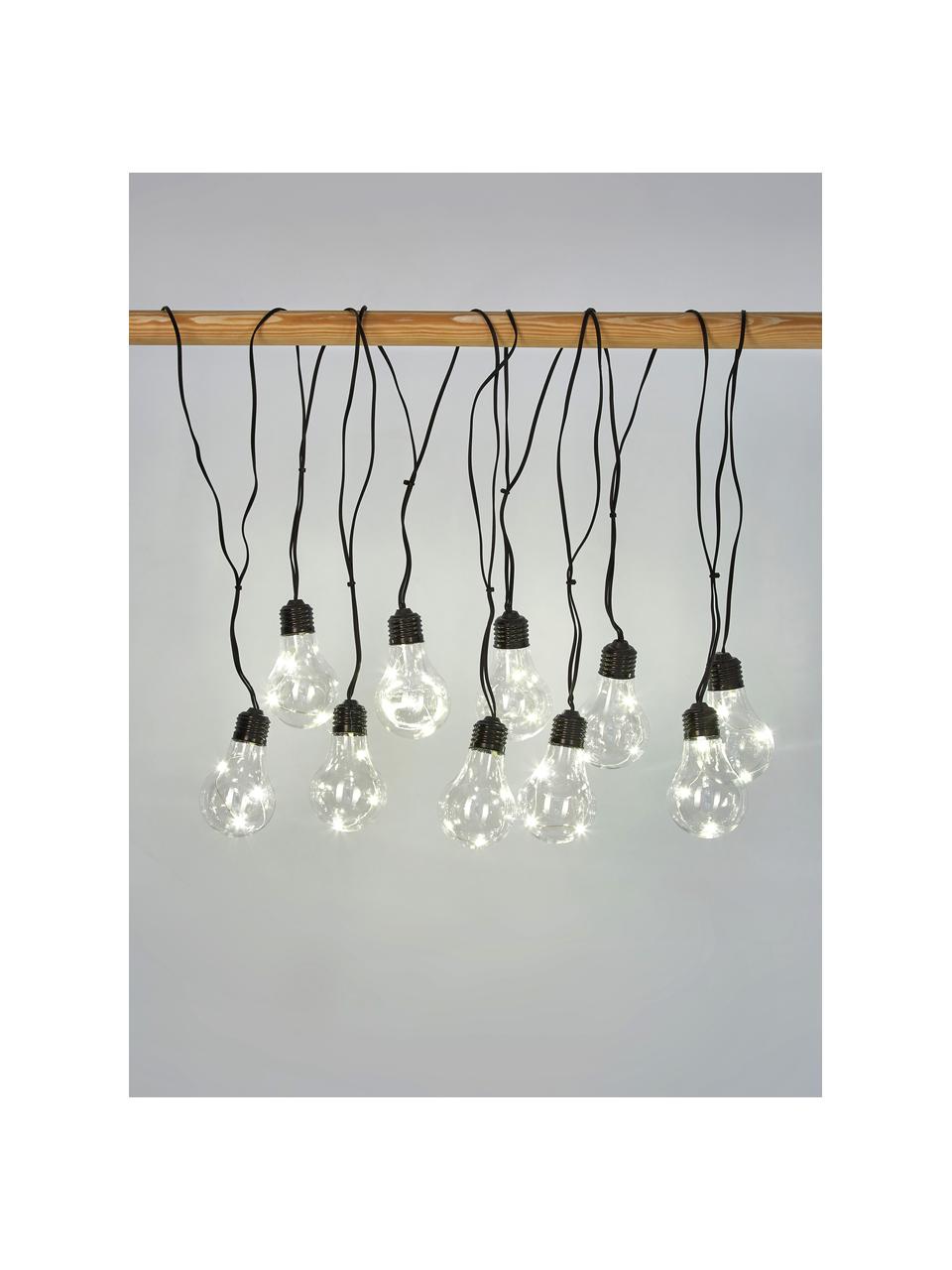 LED lichtslinger Partytime, 800 cm, 10 lampions, Lampions: kunststof, Fitting: kunststof, Zwart, transparant, L 800 cm