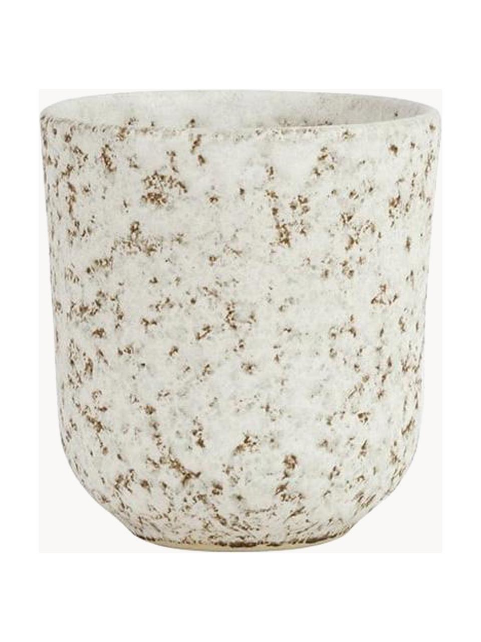Mugs avec émail réactif Salt, 6 pièces, Grès cérame, émaillé, Blanc cassé, brun, Ø 8 x haut. 9 cm, 230 ml