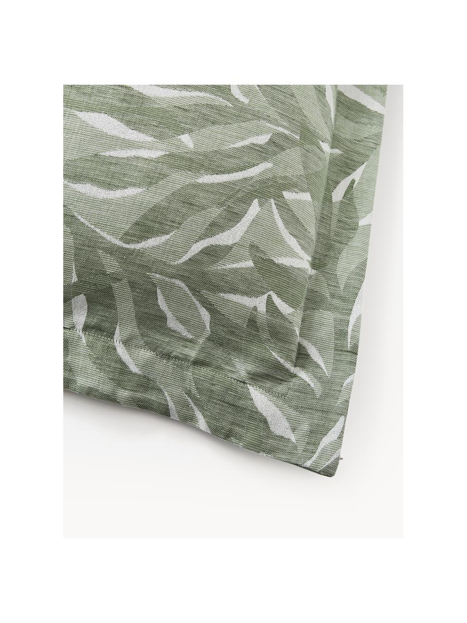 Povlak na polštář ze směsi bavlny a lnu s žakárovým vzorem Amita, Šalvějově zelená, Š 70 cm, D 80 cm