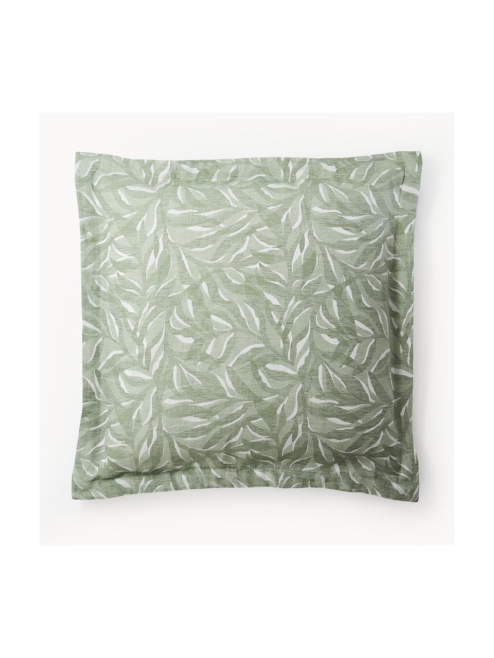 Poszewka na poduszkę z bawełny i lnu Amita, Szałwiowy zielony, S 70 x D 80 cm