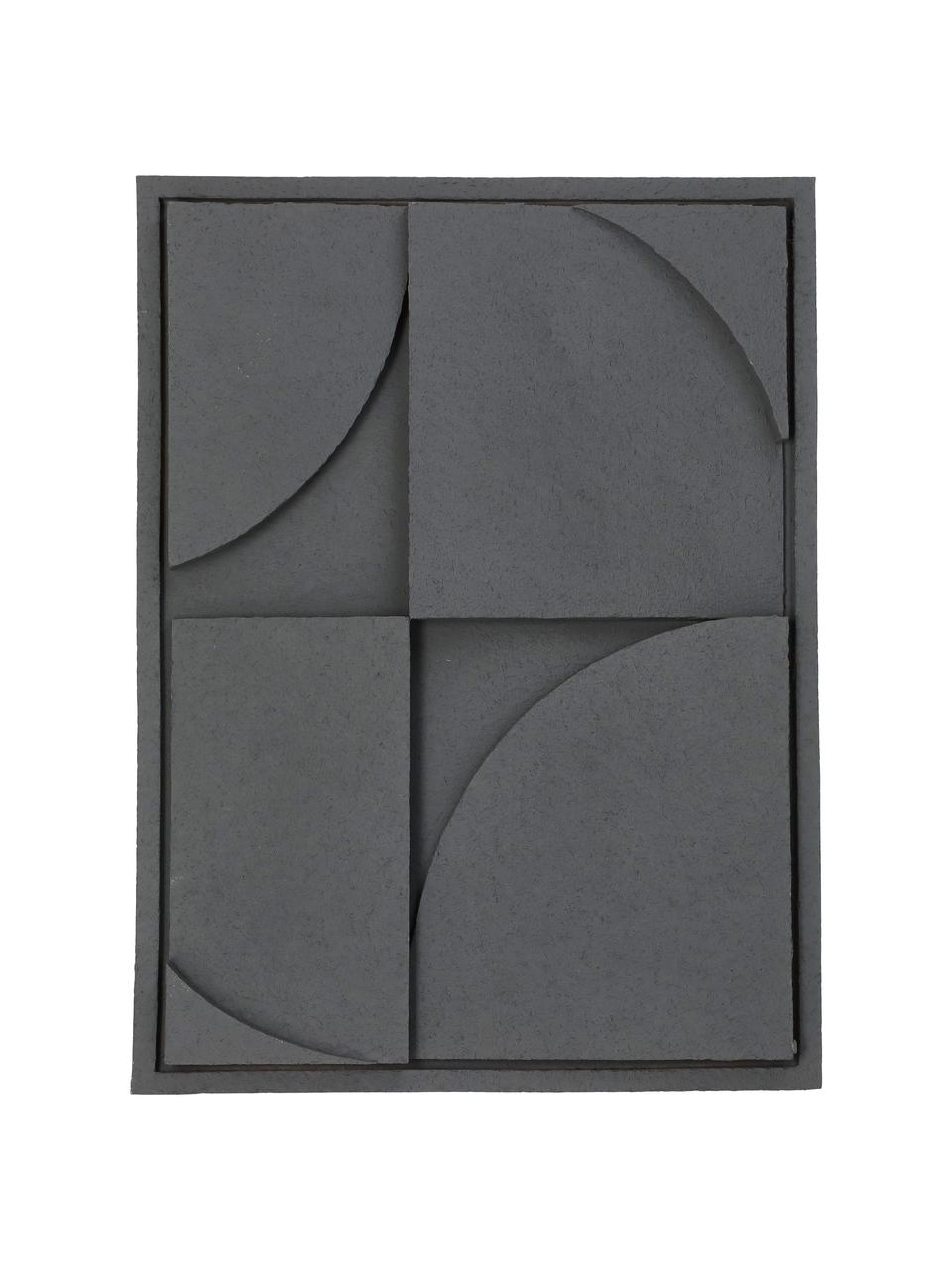 Decoración de pared Meldiva, Poliresina, Gris oscuro, An 30 x Al 40 cm