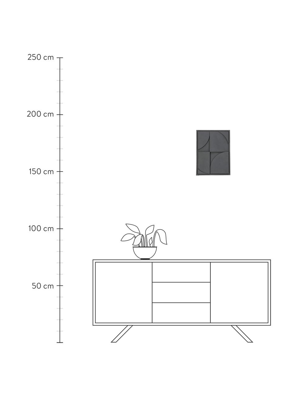 Decoración de pared Meldiva, Poliresina, Gris oscuro, An 30 x Al 40 cm