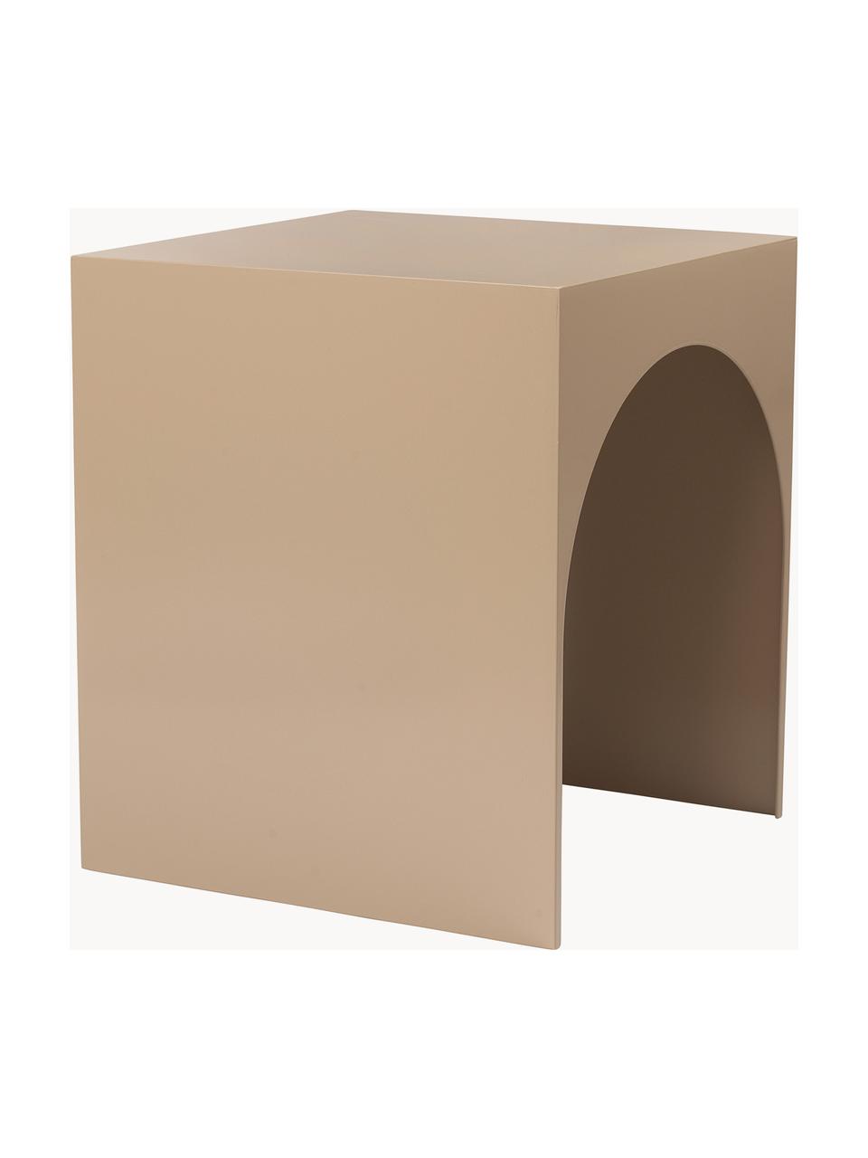 Tavolino in metallo ìArch, Acciaio verniciato a polvere, Beige, Larg. 40 x Alt. 46 cm